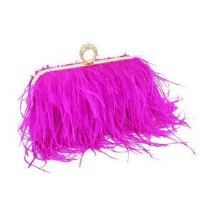 Ostrich Feather Purse Ostrich Tote Bag Fluffy Feather Purse Fringe xD